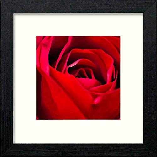 lumartos Vintage Red Red Rose – Black Wood Frame Wall Art – Framed Wall Art Print by Lumartos Premium Home Décor