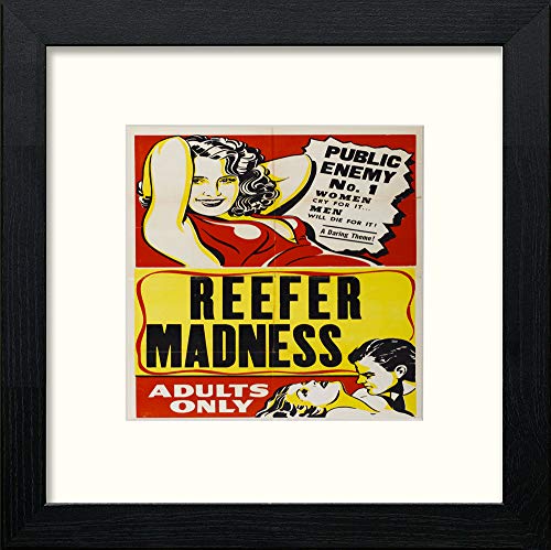 lumartos Vintage Reefer Madness Poster – Black Wood Frame Wall Art – Framed Wall Art Print by Lumartos Premium Home Décor