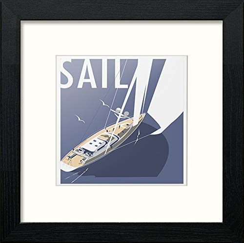 lumartos Vintage Sail Poster – Black Wood Frame Wall Art – Framed Wall Art Print by Lumartos Premium Home Décor