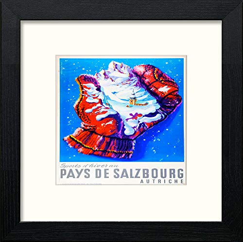 lumartos Vintage Salzbourg Poster – Black Wood Frame Wall Art – Framed Wall Art Print by Lumartos Premium Home Décor