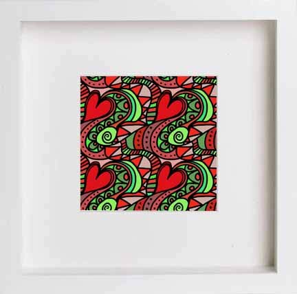 lumartos Vintage Seamless – White Frame Wall Art – Framed Wall Art Print by Lumartos Premium Home Décor