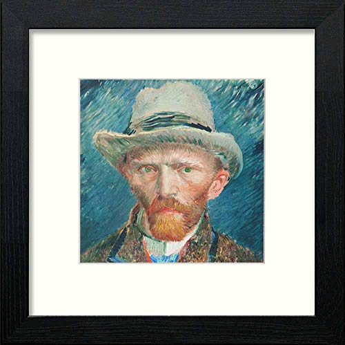 lumartos Vintage Self Portrait Van Gogh – Black Wood Frame Wall Art – Framed Wall Art Print by Lumartos Premium Home Décor