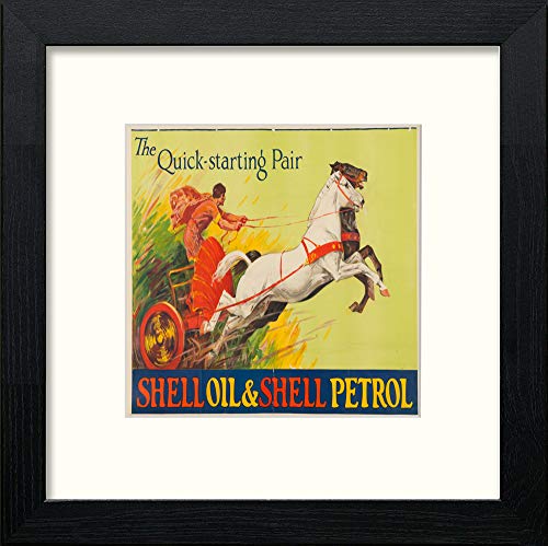 lumartos Vintage Shell Oil Poster – Black Wood Frame Wall Art – Framed Wall Art Print by Lumartos Premium Home Décor