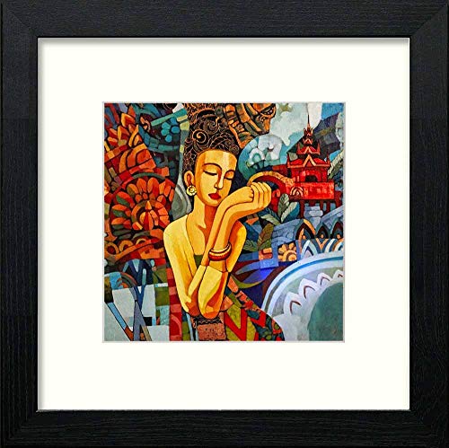 lumartos Vintage Siamese Beauty – Black Wood Frame Wall Art – Framed Wall Art Print by Lumartos Premium Home Décor