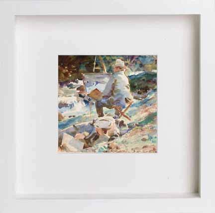 lumartos Vintage Sketching At The Falls – White Frame Wall Art – Framed Wall Art Print by Lumartos Premium Home Décor