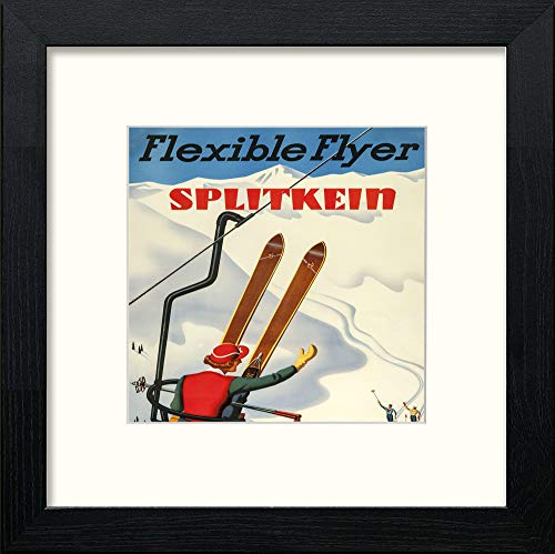 lumartos Vintage Ski Poster – Black Wood Frame Wall Art – Framed Wall Art Print by Lumartos Premium Home Décor