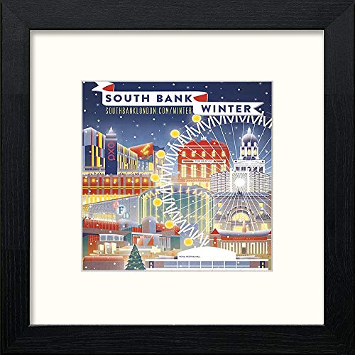 lumartos Vintage Southbank Poster – Black Wood Frame Wall Art – Framed Wall Art Print by Lumartos Premium Home Décor