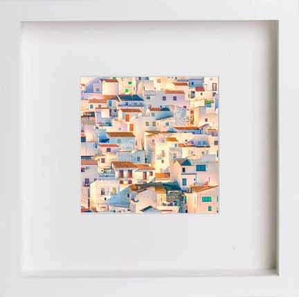 lumartos Vintage Spanish Village – White Frame Wall Art – Framed Wall Art Print by Lumartos Premium Home Décor