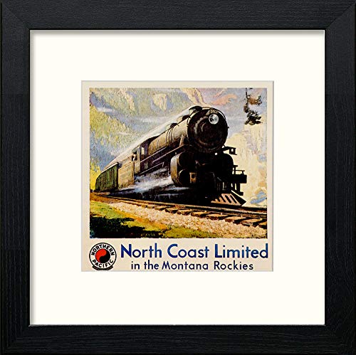 lumartos Vintage Steam Train Poster – Black Wood Frame Wall Art – Framed Wall Art Print by Lumartos Premium Home Décor