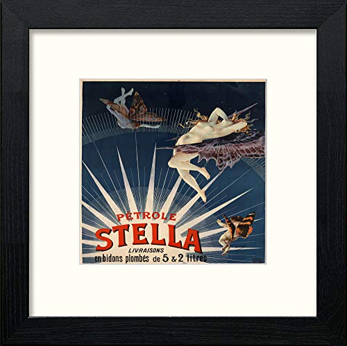 lumartos Vintage Stella Petrol Poster – Black Wood Frame Wall Art – Framed Wall Art Print by Lumartos Premium Home Décor