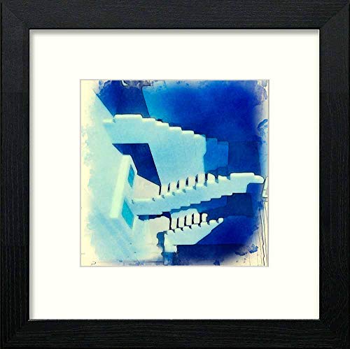 lumartos Vintage Steps – Black Wood Frame Wall Art – Framed Wall Art Print by Lumartos Premium Home Décor