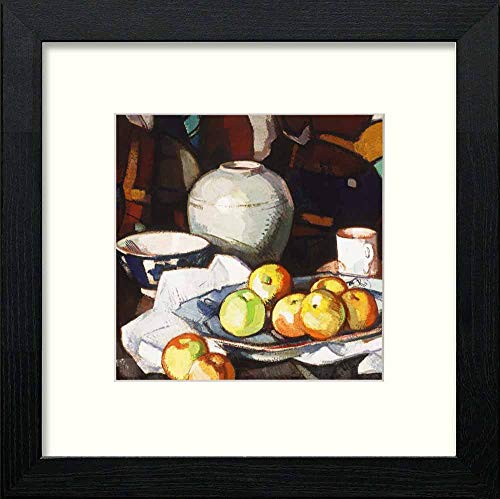lumartos Vintage Still Life Apples And Jar – Black Wood Frame Wall Art – Framed Wall Art Print by Lumartos Premium Home Décor