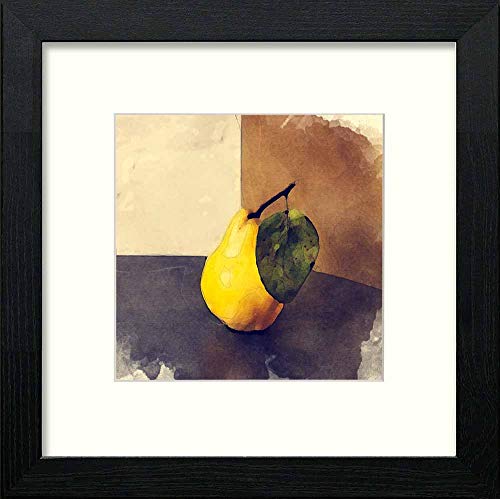 lumartos Vintage Still Life Pear – Black Wood Frame Wall Art – Framed Wall Art Print by Lumartos Premium Home Décor