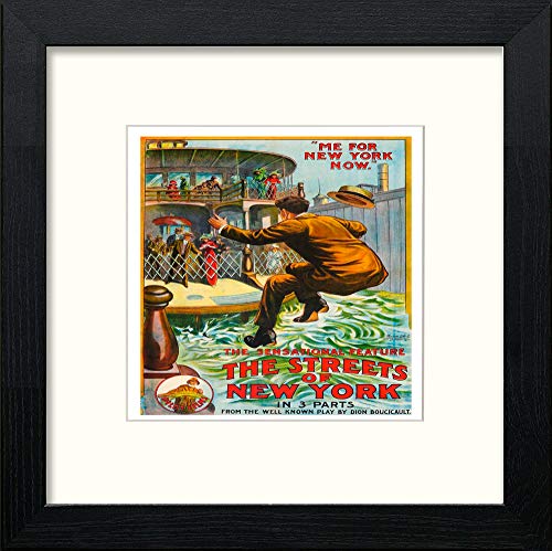 lumartos Vintage Streets Of New York Poster – Black Wood Frame Wall Art – Framed Wall Art Print by Lumartos Premium Home Décor