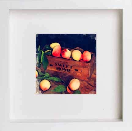 lumartos Vintage Sweet Peach – White Frame Wall Art – Framed Wall Art Print by Lumartos Premium Home Décor