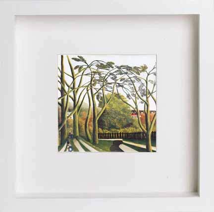 lumartos Vintage The Banks Of The Bievre – White Frame Wall Art – Framed Wall Art Print by Lumartos Premium Home Décor