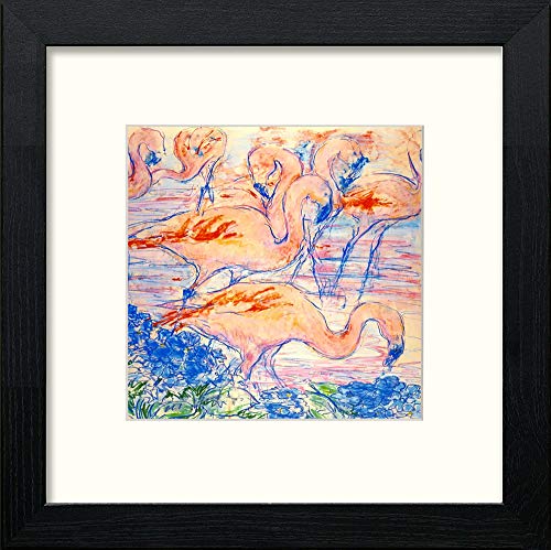 lumartos Vintage The Flamingoes Poster – Black Wood Frame Wall Art – Framed Wall Art Print by Lumartos Premium Home Décor