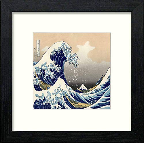 lumartos Vintage The Great Wave – Black Wood Frame Wall Art – Framed Wall Art Print by Lumartos Premium Home Décor