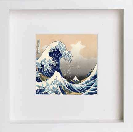 lumartos Vintage The Great Wave Sea Storm – White Frame Wall Art – Framed Wall Art Print by Lumartos Premium Home Décor