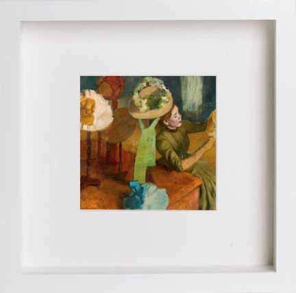 lumartos Vintage The Milliner – White Frame Wall Art – Framed Wall Art Print by Lumartos Premium Home Décor