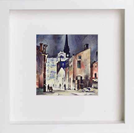 lumartos Vintage The Town – White Frame Wall Art – Framed Wall Art Print by Lumartos Premium Home Décor