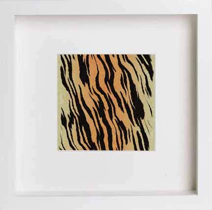 lumartos Vintage Tiger Print – White Frame Wall Art – Framed Wall Art Print by Lumartos Premium Home Décor