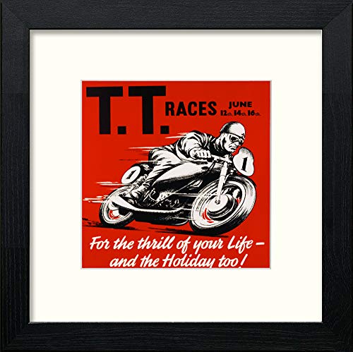 lumartos Vintage TT Races – Black Wood Frame Wall Art – Framed Wall Art Print by Lumartos Premium Home Décor