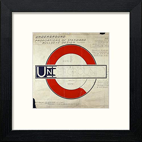 lumartos Vintage Underground Logo Design – Black Wood Frame Wall Art – Framed Wall Art Print by Lumartos Premium Home Décor