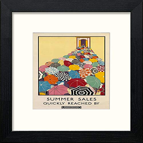 lumartos Vintage Underground Sales – Black Wood Frame Wall Art – Framed Wall Art Print by Lumartos Premium Home Décor