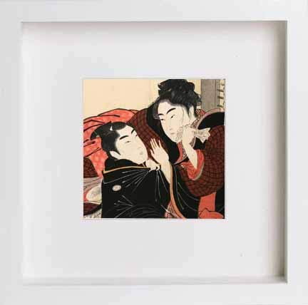 lumartos Vintage Utamaro Utamakura – White Frame Wall Art – Framed Wall Art Print by Lumartos Premium Home Décor