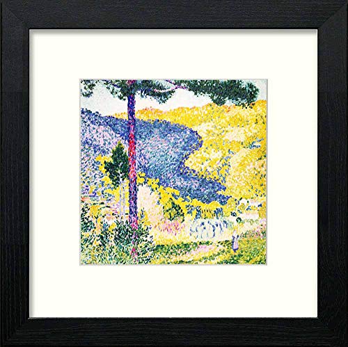 lumartos Vintage Valley With Fir – Black Wood Frame Wall Art – Framed Wall Art Print by Lumartos Premium Home Décor