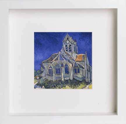 lumartos Vintage Van Gogh The Church In Auvers – White Frame Wall Art – Framed Wall Art Print by Lumartos Premium Home Décor