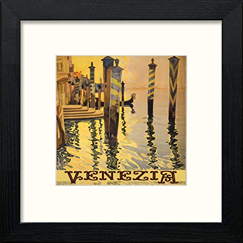 lumartos Vintage Venice Poster – Black Wood Frame Wall Art – Framed Wall Art Print by Lumartos Premium Home Décor