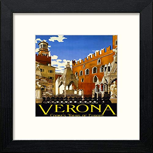 lumartos Vintage Verona Poster – Black Wood Frame Wall Art – Framed Wall Art Print by Lumartos Premium Home Décor