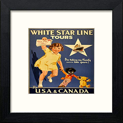 lumartos Vintage White Star Poster – Black Wood Frame Wall Art – Framed Wall Art Print by Lumartos Premium Home Décor