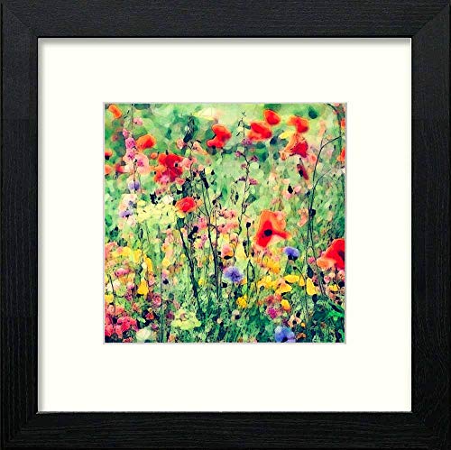 lumartos Vintage Wild Flowers – Black Wood Frame Wall Art – Framed Wall Art Print by Lumartos Premium Home Décor