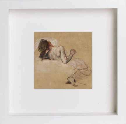 lumartos Vintage Woman Figure – White Frame Wall Art – Framed Wall Art Print by Lumartos Premium Home Décor