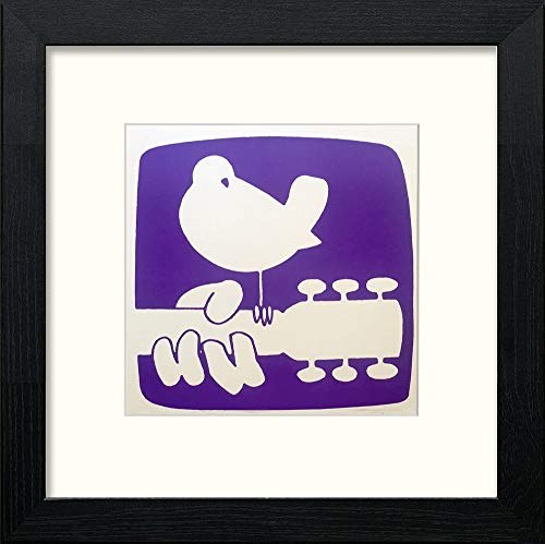 lumartos Vintage Woodstock Poster – Black Wood Frame Wall Art – Framed Wall Art Print by Lumartos Premium Home Décor