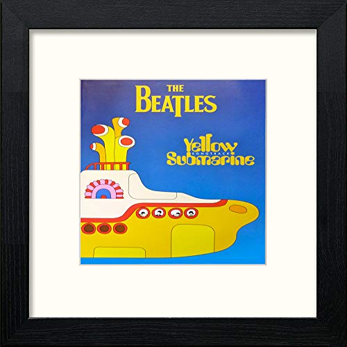 lumartos Vintage Yellow Submarine Poster – Black Wood Frame Wall Art – Framed Wall Art Print by Lumartos Premium Home Décor