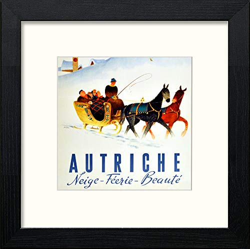 lumartos Vintageaustria Tourist Poster – Black Wood Frame Wall Art – Framed Wall Art Print by Lumartos Premium Home Décor