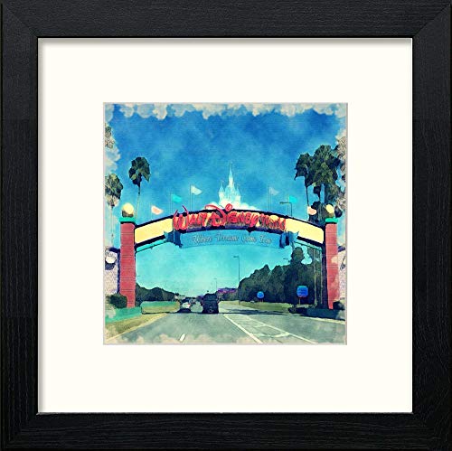 lumartos Welcome To Disney – Black Wood Frame Wall Art – Framed Wall Art Print by Lumartos Premium Home Décor