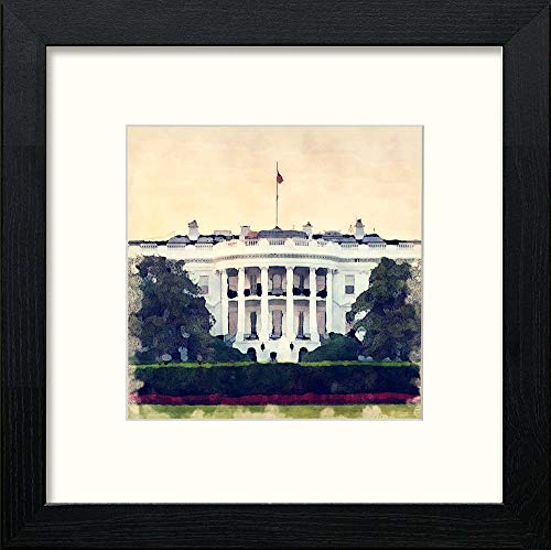lumartos White House – Black Wood Frame Wall Art – Framed Wall Art Print by Lumartos Premium Home Décor