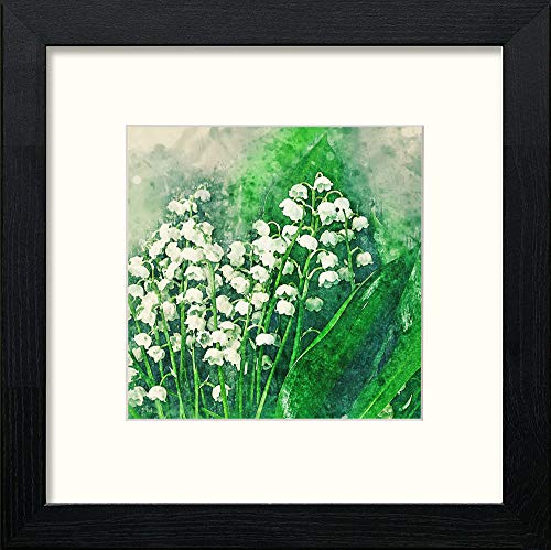 lumartos White Wild Flowers – Black Wood Frame Wall Art – Framed Wall Art Print by Lumartos Premium Home Décor