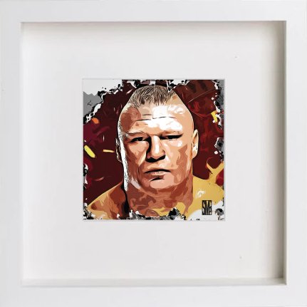 lumartos WWE Raw Brock Lesnar 231 – White Frame Wall Art – Framed Wall Art Print by Lumartos Premium Home Décor