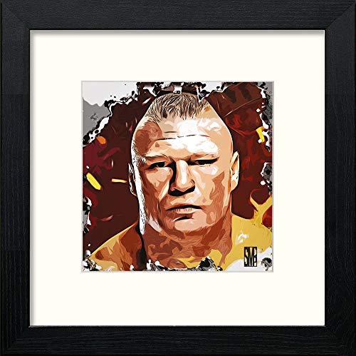 lumartos WWE Raw Brock Lesnar – Black Wood Frame Wall Art – Framed Wall Art Print by Lumartos Premium Home Décor