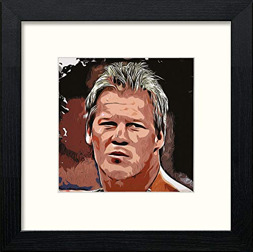 lumartos WWE Raw Chris Jericho – Black Wood Frame Wall Art – Framed Wall Art Print by Lumartos Premium Home Décor
