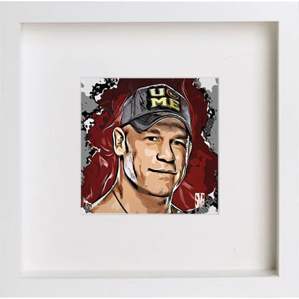 lumartos WWE Raw John Cena 235 – White Frame Wall Art – Framed Wall Art Print by Lumartos Premium Home Décor