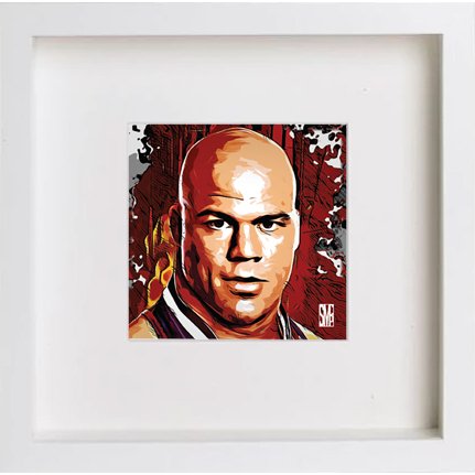 lumartos WWE Raw Kurt Angle 236 – White Frame Wall Art – Framed Wall Art Print by Lumartos Premium Home Décor