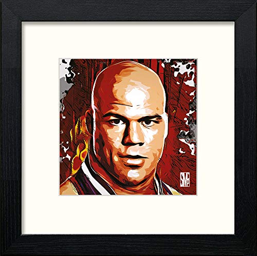 lumartos WWE Raw Kurt Angle – Black Wood Frame Wall Art – Framed Wall Art Print by Lumartos Premium Home Décor
