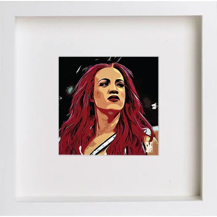 lumartos WWE Raw Saha Banks 239 – White Frame Wall Art – Framed Wall Art Print by Lumartos Premium Home Décor